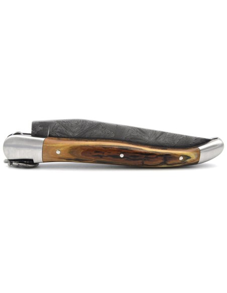 Laguiole 12cm, Mechanische Biene, Klinge Damast, Mammutstoßzahn