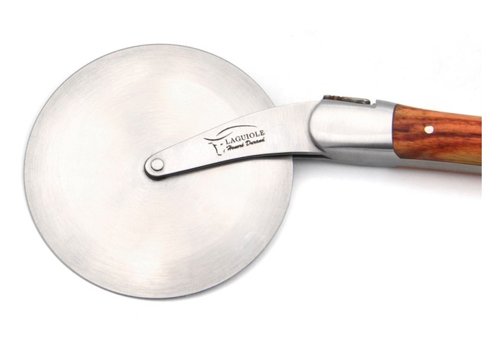 Laguiole pizza wheel, rosewood handle with matt bolsters