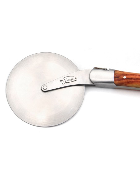 Roulette à pizza de Laguiole, manche bois de rose, finition inox mat