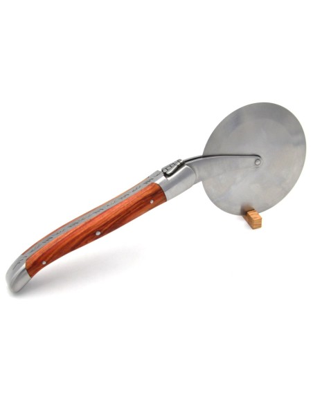 Roulette à pizza de Laguiole, manche bois de rose, finition inox mat