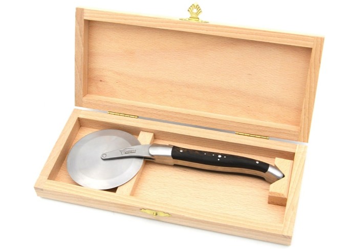 Roulette à pizza de Laguiole, manche en ébène, finition inox mat