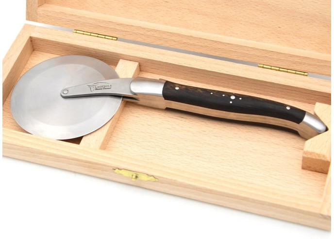 Roulette à pizza de Laguiole, manche en ébène, finition inox mat