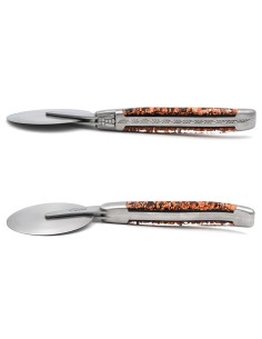 Laguiole pizza wheel, copper leaf inclusion handle 2