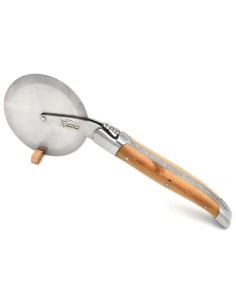 Roulette à pizza de Laguiole, manche en genévrier, finition inox mat