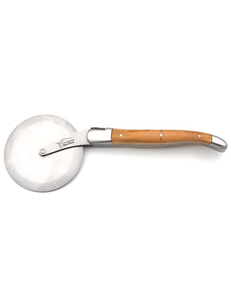 Roulette à pizza de Laguiole, manche en genévrier, finition inox mat