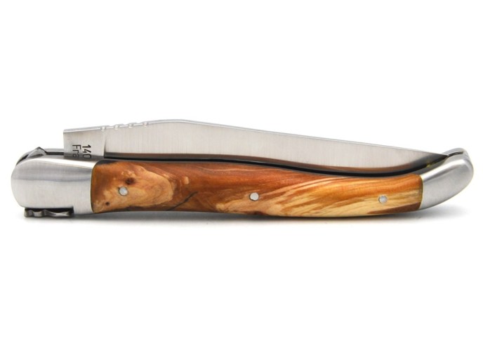 Laguiole messer 12cm, Griff aus Hybridholz Wacholder / Schwarzes Harz