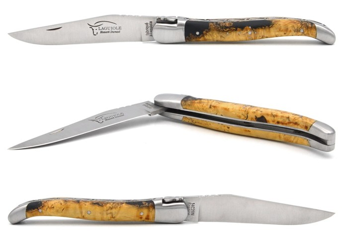 Laguiole messer 12cm, Griff aus Hybridholz Buchsbaum / Schwarzes Harz