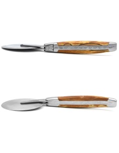 Laguiole pizza wheel, Aubrac beech handle with matt bolsters 2