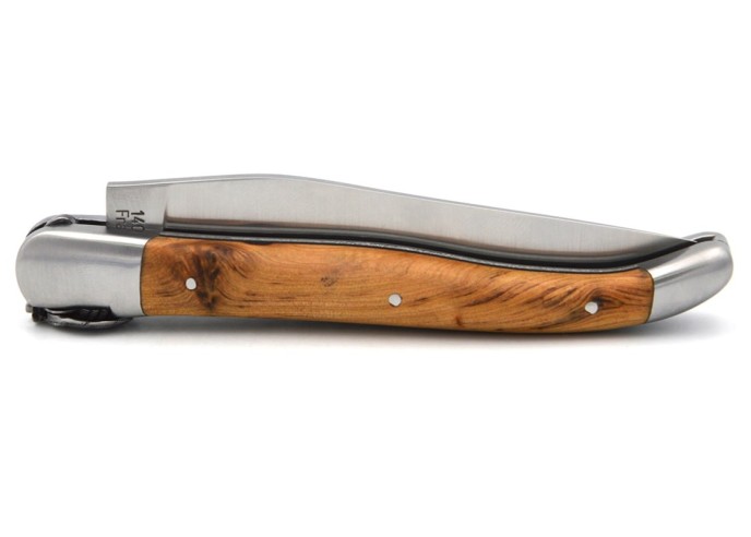 Laguiole pliant 12 cm, abeille mécanique, manche en genévrier