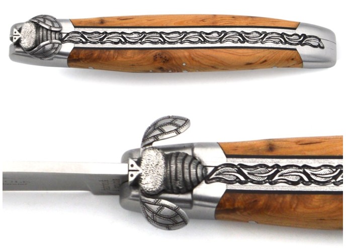 Laguiole messer, mechanische Biene, Griff aus Wacholderholz