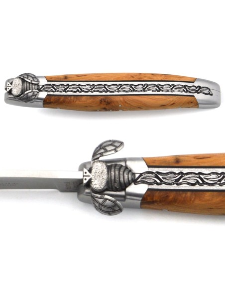 Laguiole messer, mechanische Biene, Griff aus Wacholderholz