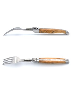 Coffret de fourchettes de table Laguiole, manche galbé en bois d'olivier 2