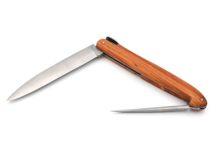 Laguiole "Antique" 21 cm, abeille lisse, plein manche en bois de rose