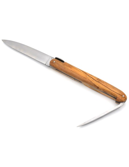 Laguiole "Antike", 21 cm, glatte geschmiedete Biene, Olivenholz