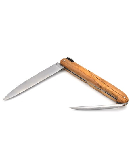 Laguiole "Antike", 21 cm, glatte geschmiedete Biene, Olivenholz