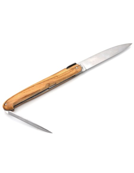 Laguiole "Antike", 21 cm, glatte geschmiedete Biene, Olivenholz