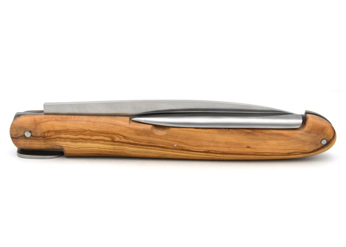 Laguiole "Antique" 21 cm, abeille lisse, plein manche en olivier