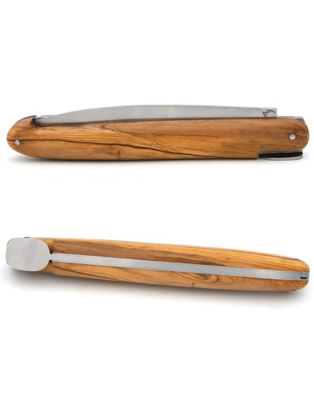 Laguiole "Antique" 21 cm, abeille lisse, plein manche en olivier