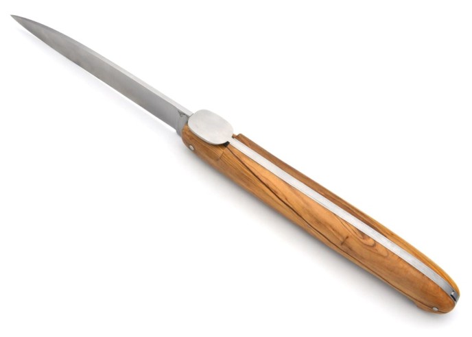 Laguiole "Antique" 21 cm, abeille lisse, plein manche en olivier