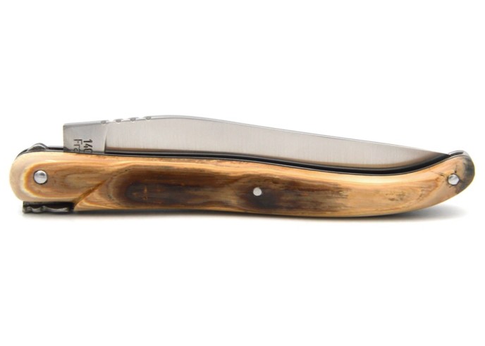 Laguiole pocket knife, 12 cm, forged bee, mammoth tusk full handle with matt finish