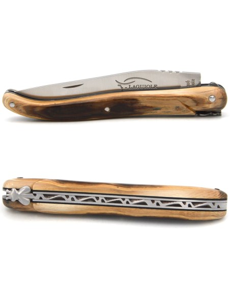 Laguiole pocket knife, 12 cm, forged bee, mammoth tusk full handle with matt finish