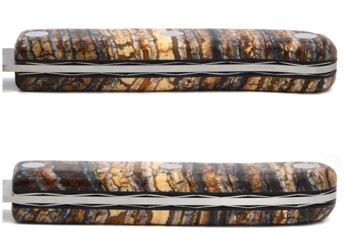Couteau de cuisine, manche de 11 cm en molaire de mammouth