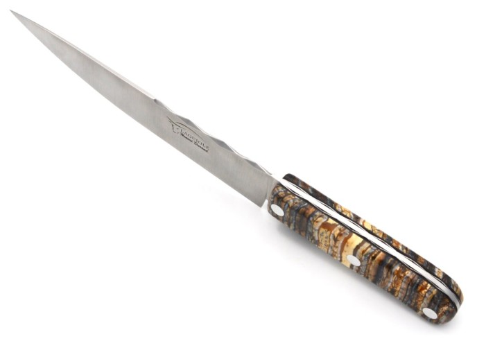 Couteau de cuisine, manche de 11 cm en molaire de mammouth