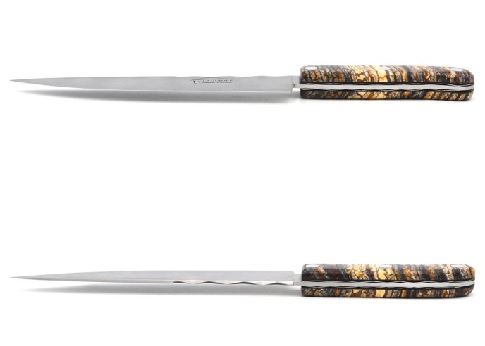 Couteau de cuisine, manche de 11 cm en molaire de mammouth