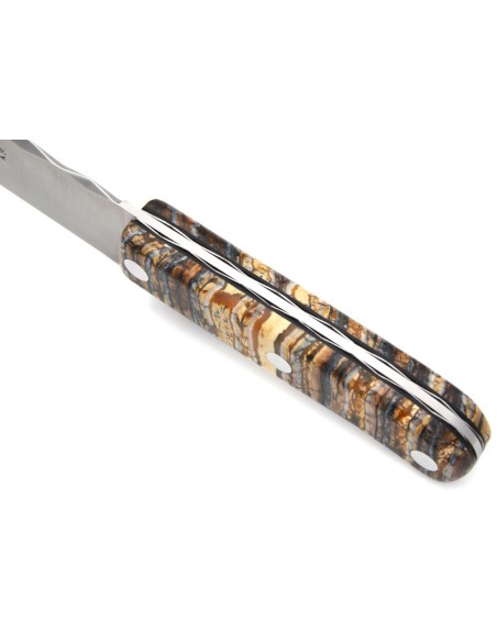 Couteau de cuisine, manche de 11 cm en molaire de mammouth