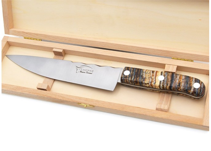 Couteau de cuisine, manche de 11 cm en molaire de mammouth