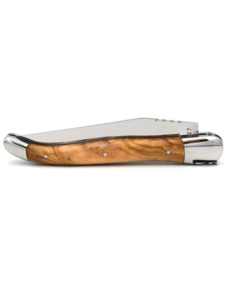 Laguiole pliant  abeille forgée massive, 12 cm, manche en olivier