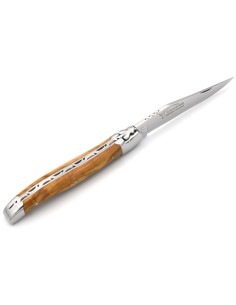 Laguiole pliant  abeille forgée massive, 12 cm, manche en olivier 2