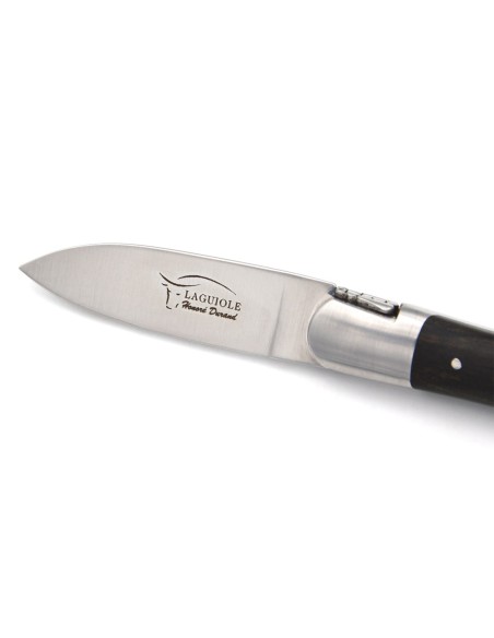 Couteaux à huîtres Laguiole, mitres inox mat, manche bois d'ébène