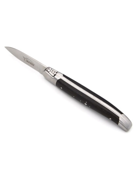Couteaux à huîtres Laguiole, mitres inox mat, manche bois d'ébène