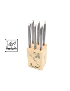 Laguiole steak knives, white acrylic handles, dishwasher safe