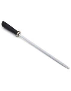 Abziehstahl mit 30 cm Rundbohrer, schwarzer Synthetikgriff
