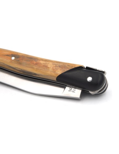 Laguiole Klappmesser, falsche Heftbacken aus Ebenholz, Mammutstoßzahn