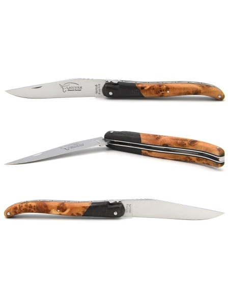 Laguiole 12 cm, fausse mitre en fibre de carbone, manche en genévrier
