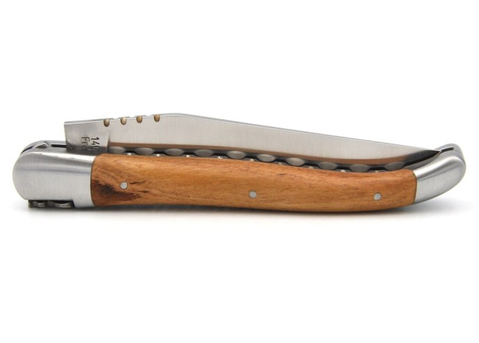 Laguiole pocket knife, 12 cm, chiseled doubles plates, vine handle with matt bolsters