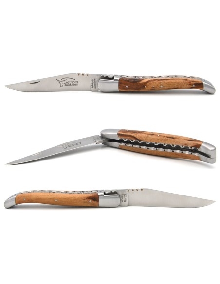 Laguiole 12cm, Doppelplatinen ziseliert, Heftbacken aus mattem Edelstahl, Weinrebe