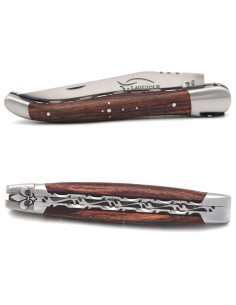 Laguiole en bois de violette, abeille fleur de lys, doubles platines 2