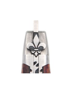 Laguiole en bois de violette, abeille fleur de lys, doubles platines