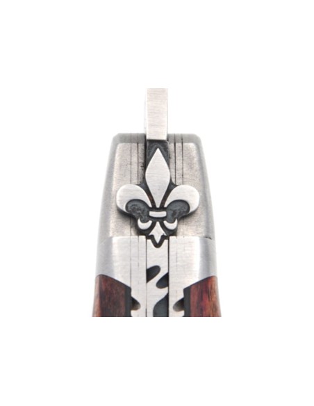 Laguiole en bois de violette, abeille fleur de lys, doubles platines