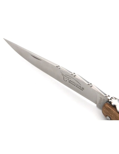 Laguiole Klappmesser, 12cm, Geschmiedete Biene, Heftbacken aus glänzendem Edelstahl, Griff aus Hornspitze