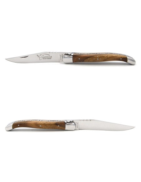 Laguiole pliant, 11cm, abeille forgée, manche en noyer