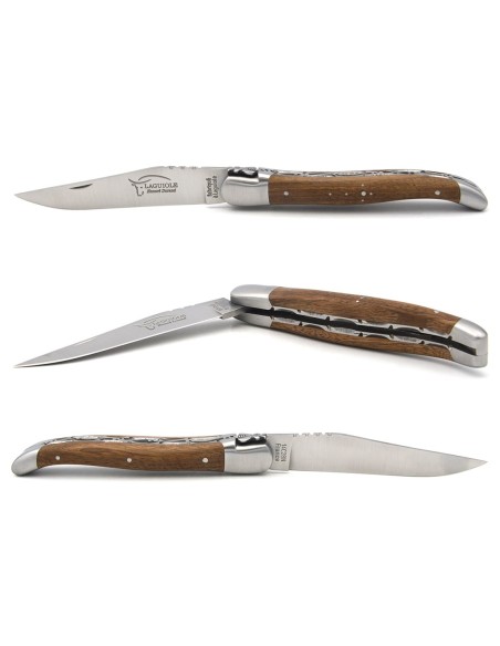 Laguiole knife classic forged bee n°2 , double plates, walnut handle