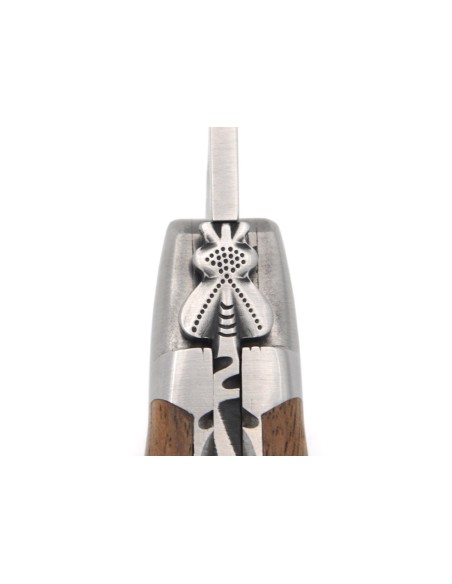 Laguiole knife classic forged bee n°2 , double plates, walnut handle
