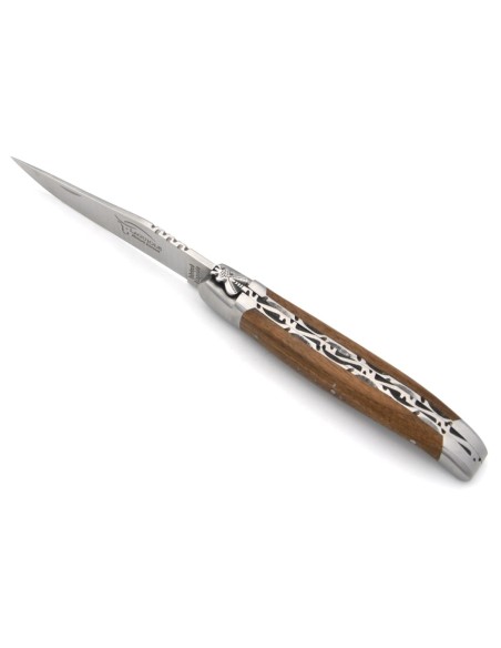 Laguiole 12 cm en noyer, abeille classique n°2, doubles platines