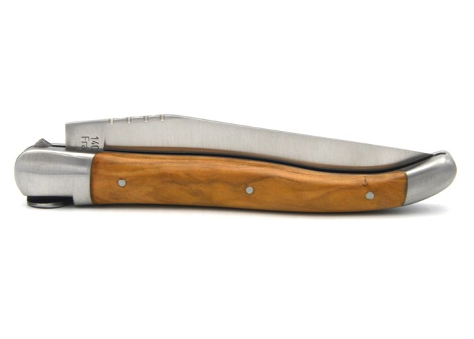 Laguiole pliant 12 cm en olivier, abeille lune et étoiles, lame seule