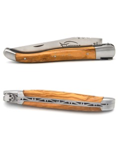 Laguiole pliant 12 cm en olivier, abeille tête de mort N°3 2
